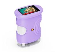 Hasaller Microscopio digital de 1000 aumentos, recargable, microscopio digital de mano con resolución 4K, cámara de 2 MP, 8 luces LED, pantalla IPS de 2.0 pulgadas para aprendizaje de educación