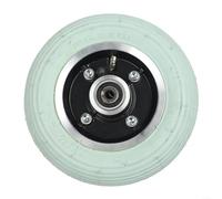 Hasaller Neumático sin cámara para silla de ruedas eléctrica de 7 pulgadas con banda de rodadura de goma gris y borde de aleación de aluminio para horquillas de 7 x 1.75 pulgadas, eje de 8 mm o 10 mm