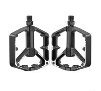 Hasaller Pedales de bicicleta de una sola cara con crampones de aleación de aluminio 2 rodamientos plataforma para carretera montaña ciclismo urbano desplazamiento negro 13 x 10 cm