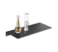 Hasaller Pequeño estante flotante para almacenamiento en la pared, estante de exhibición de metal para fotos de obras de arte coleccionables, estante de aluminio plateado mate montado en la pared, no