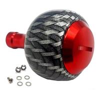 Hasaller Pomo de carrete de pesca de aleación de aluminio de 36 mm para carretes Daiwa Penn y Baitcasting de 50 mm de longitud y 35 mm de diámetro, rojo, azul, negro, 40 g, repuesto mejorado (rojo)