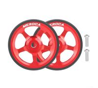 Hasaller Ruedas plegables Easy Wheels de 60 mm, ruedas plegables de aleación de aluminio y goma, piezas de repuesto para bicicletas Brompton (rojo)