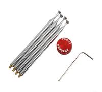 Hasaller Tapa de condensador de aleación de aluminio para antena PAC12 JPC12 que extiende el rango a 300 mm, reduce la interferencia de ruido, cable superior telescópico plateado con llave, 33 g