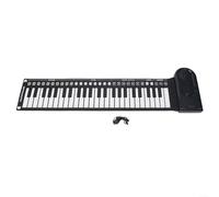 Hasaller Teclado Pia-no de silicona plegable portátil de 49 teclas, teclado Pi-ano enrollable flexible órgano electrónico con 8 ritmos de batería, 16 tonos, 6 canciones de demostración, carga USB para