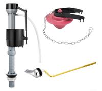 Hasaller Válvula de llenado de inodoro con tapa de solapa de PVC de 2 pulgadas y altura ajustable para reemplazo de tanque de inodoro (D)