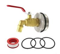 Hasaller Válvula dispensadora de latón para contenedores de agua de aceite de 200 L, grifo de salida de 15 mm, a prueba de fugas, diseño en ángulo de grado industrial con junta y cinta de sellado de
