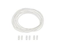 HASAYAKI Cuerda de Cadena con Cuentas de Cortina, 3 m con Cuentas de Cuerda con 3 Conectores, reparación de persianas enrollables - Blanco