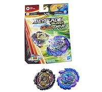 Hasbro Beyblade Burst QuadDrive, Pack de 2 peonzas de competición Wrath Fafnir F7 y Berserk Linwyrm L7 Multicolor