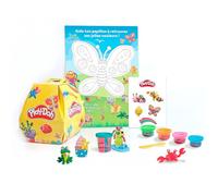 Hasbro - Caja Sorpresa Play-Doh con playset, Pasta de modelar, Accesorios, Pegatinas y alfombras interactivas, a Partir de 3 años.