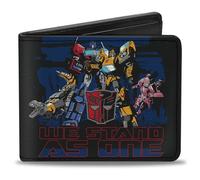 Hasbro - Cartera plegable, Transformers Autobots We Stand As One Group, negro, azul, rojo, cuero vegano, Negro -, 4.0" x 3.5", Casual