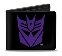 Hasbro - Cartera plegable, Transformers Decepticon Shield negro y morado, cuero vegano, Negro -, 4.0" x 3.5", Casual