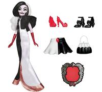 Hasbro Muñeca Disney Princess Villains Cruella de Mon, accesorios y ropa extraíble, multicolor, 5+