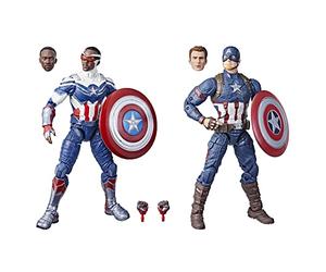 Hasbro F5880 MMarvel Legends Series, Captain America y Steve Rogers, Figuras, 7 accesorios, Multicolor, 15 centimeters
