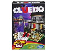 Hasbro Gaming Grab & Go, Cluedo, Juegos de Detectives, Formato Viaje, Acertijo, Fiestas con Familia y Amigos, Multijugador, Imaginar Villanos, Regalo para Niños y Niñas, Juego de Mesa de Navidad
