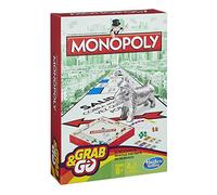 Hasbro Gaming Grab & Go, Monopoly, Juego de Mesa en Formato Viaje, Ideal para Fiestas con Familia y Amigos, Imaginar con Dinero de Juguete, Regalo para Niños y Niñas