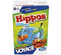 Hasbro Gaming Hippos Gloutons Edición Viajes, Juego Portátil para 2 Jugadores, Juegos de Viaje para Niños, Incluye 2 Hipopótamos