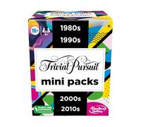Hasbro Gaming Trivial Pursuit - Mini paquetes múltiples, preguntas divertidas de trivia para adultos y adolescentes a partir de 16 años, incluye 4 juegos con 4 décadas
