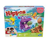 Hasbro Gaming lanzadores de hipopótamos hambrientos para niños de 4 años en adelante, juego electrónico preescolar para 2 a 4 jugadores (E9707802)