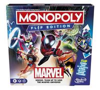 Hasbro Gaming Monopoly Flip Edition: Marvel, Juego de Mesa de Estrategia para niños de más de 8 años, para 2-4 Jugadores, Juegos Familiares para niños y Adultos