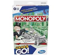 Hasbro Gaming Monopoly Grab and Go, Juegos de Mesa Portatiles, 2 a 4 Jugadores, a Partir de 8 Años, Habilidad y Estrategia, Regalo de Cumpleaños