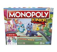 Hasbro Gaming Monopoly Junior Board Game, 2-Sided Game Board, 2 Games in 1, Mono