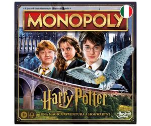 Hasbro Gaming, Regalos Fiesta de Halloween para Niños y Niñas Juego de Misterio de Mesa Monopoly Edición Harry Potter - Versión Italiana