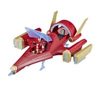 Hasbro Marvel Avengers Epic Hero Series, Iron Man con Jet de Combate, Avión de Juguete con Minifigura, Cabina Que se Abre, Lanzador, Accesorio Azul, Idea de Regalo para 4 Años o Más