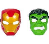 Multipack de Máscaras de Héroe Marvel Vengadores, Pack Doble de Máscara de Iron Man & Hulk, Juguetes para Niños y Niñas de 5 Años o Más