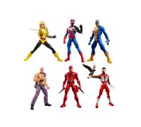Hasbro Marvel Legends Secret Wars - Paquete de figuras de acción de 6 | Con Daredevil, Spider-Man, Absorbing Man, Magik, Constructor y Falcon