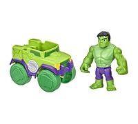 Hasbro - Marvel Spidey and His Amazing Friends - Figura de Hulk y Camión Demoledor - para niños de 3 años en adelante