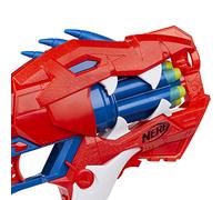 Nerf Lanzador DinoSquad Raptor-Slash - Tambor Giratorio de 6 Dardos, Modo ráfaga, 6 Dardos Diseño de Velociraptor