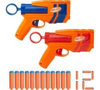 Hasbro Nerf N Series Duo Pack, 2 Blasters de Juguete, 12 Dardos N1, Juegos Portátiles de Viaje, Diversión en Familia al Aire Libre, Regalos de Verano para Niños y Niñas de 8 Años o Más, Color Naranja