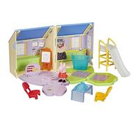 Hasbro Peppa Pig, La Guardería Portátil de Peppa, Casa de Muñecas con Figura Articulada y Tobogán de Juguete, Juego de Arte, Fiestas, Regalo para Niños y Niñas de 3 Años o Más