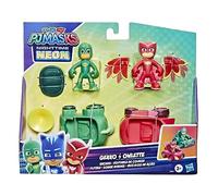 Hasbro Pj Masks - Figuras nocturnas de geco de neón contra búho + vehículos y accesorios