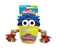 Hasbro Play-Doh - Juguete de Cuerda para Perros, Juguete Interactivo Duradero de 7 Pulgadas, Amarillo/Azul