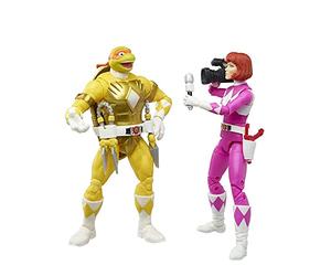 Hasbro- Power Rangers Teenage Mutant Ninja Turtles Light. Coll. Morphed Michelangelo & Morphed April O'Neil Playsets de Figuras de Juguete, Multicolor (F29675L00)