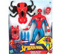 Marvel Spider-Man Thwip Blast Spider-Man Figura de acción con Accesorios, Juguetes de superhéroe a Escala de 11 Pulgadas para niños a Partir de 4 años
