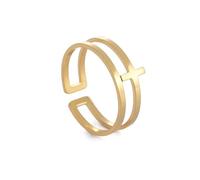 Hasdnker Anillo Anillos Mujer Hombre Rings Anillo Abierto con Cruz De Jesús Y Amor para Mujer, Joyería De Fiesta De Moda con Fe Cristiana, Ajustable, Color Dorado A