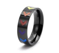 Hasdnker Anillo Anillos Mujer Hombre Rings Anillo Arcoíris En Forma De V Con Flecha Para Parejas, Joyería Para Hombres Y Mujeres, Anillo Minimalista Geométrico Hipoalergénico Unisex, 9 Colores, Color