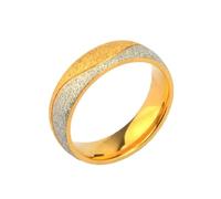 Hasdnker Anillo Anillos Mujer Hombre Rings Anillo Clásico De Oro Mate Y Plata Para Hombre Y Mujer, 6 Mm De Ancho, Joyería De Boda, 8 Sin Circonitas.