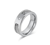 Hasdnker Anillo Anillos Mujer Hombre Rings Anillo De Boda para Hombre De 8 Mm con Incrustaciones De Circonita Cúbica Y Cable De Alambre, En Plata 13