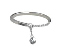 Hasdnker Anillo Anillos Mujer Hombre Rings Anillo De Borlas De Cadena Ajustable Simple De Moda Coreana para Mujer, Anillo De Fiesta, Anillo De Dedo De Color Plata Coreano, Anillo Ajustable