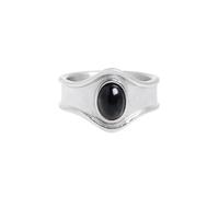 Hasdnker Anillo Anillos Mujer Hombre Rings Anillo De Circonita Negra Cóncava Irregular Vintage De Moda Para Hombres Y Mujeres, Con Dije Oscuro Moderno De 8 Mm.