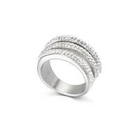 Hasdnker Anillo Anillos Mujer Hombre Rings Anillos De Lujo con Dije De Circonita para Mujer, Anillos Huecos para Aniversario De Boda, Joyería De Compromiso, 7 Kr34669-K
