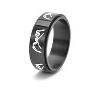 Hasdnker Anillo Anillos Mujer Hombre Rings Anillos Giratorios Para Parejas, Joyas Minimalistas A Juego, Diseño De Pareja, Boda, 6 Colores Negros