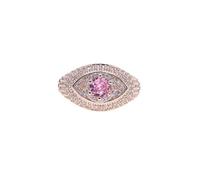 Hasdnker Anillo Anillos Mujer Hombre Rings Geometric Micro Pave Bling Cubic Zirconia Turkish Lucky Lovely Evil Eye Engagement Band 3 Colors Rings 10 Pink