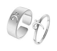 Hasdnker Bufanda Chal Chales Bufandas Anillo De Compromiso con Clave De FA para Parejas, Anillo De Compromiso Alternativo, Anillo Ajustable para Novio Y Esposo, Anillo De Plata Redimensionable