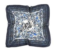 Hasdnker Bufanda Chal Chales Bufandas Bufanda Étnica con Estampado Floral para Mujer, Pañuelo Cuadrado para La Cabeza, Hijab, Pañuelo, Color Azul Marino, 70 X 70 Cm