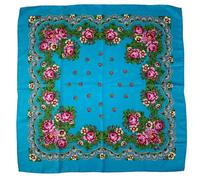 Hasdnker Bufanda Chal Chales Bufandas Pañuelo Cuadrado Ruso De 70 X 70 Cm con Estampado Floral De Lujo, Pañuelo para La Cabeza, Pañuelo Étnico, Pañuelo para La Cabeza De Babushka, 70 X 70 Cm, Color A