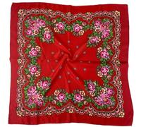 Hasdnker Bufanda Chal Chales Bufandas Pañuelo Cuadrado Ruso De 70 X 70 Cm, Pañuelo con Estampado Floral De Lujo, Pañuelo Étnico, Pañuelo para La Cabeza, Pañuelo para La Cabeza De Babushka, 70 X 70 Cm